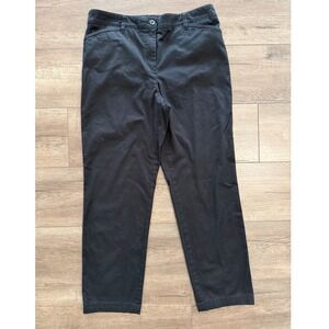 Talbots Womens The Perfect Chino Black Straight‎ Leg Pants Size 10